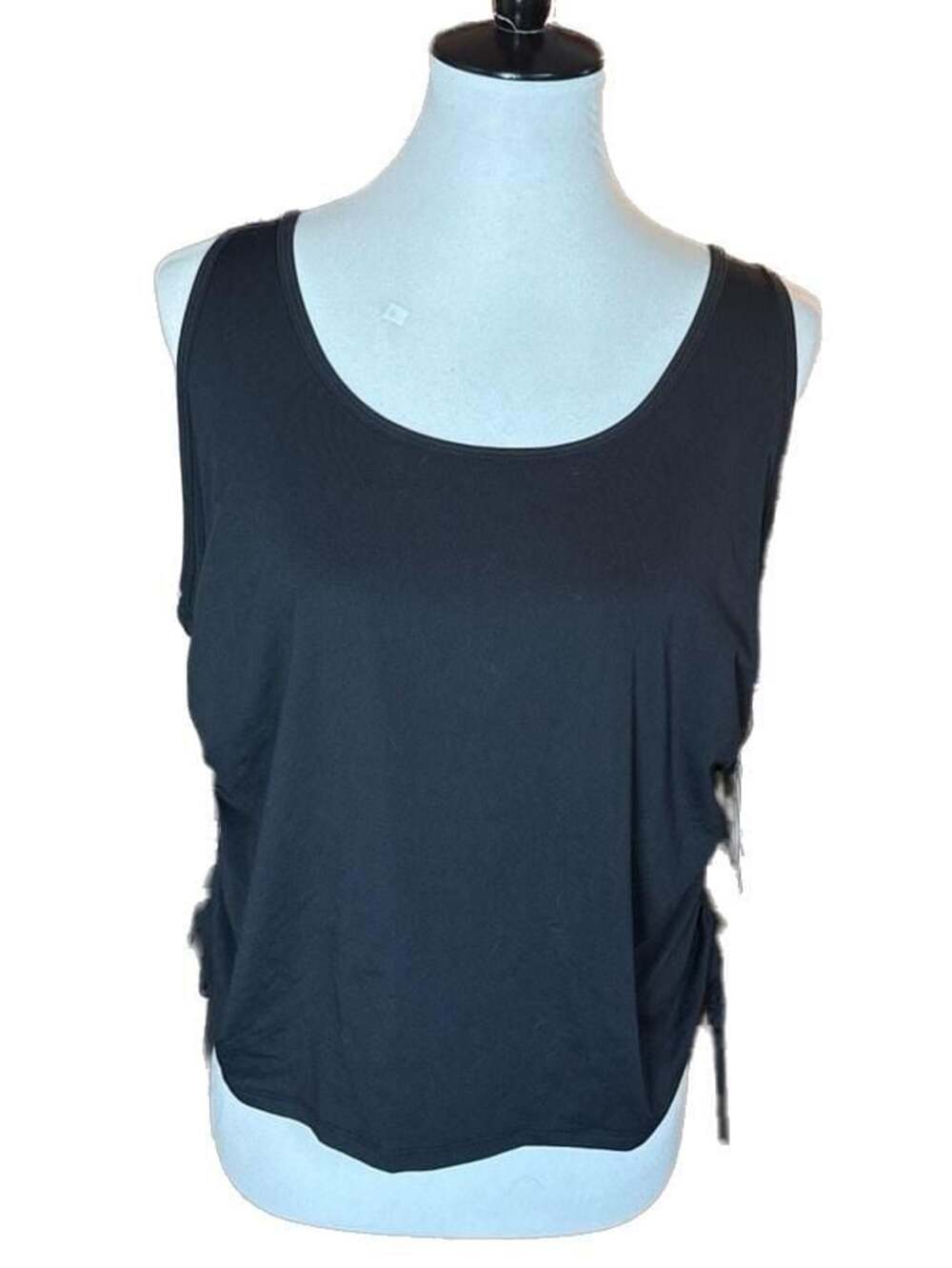 NWT GapFit Breathe Cropped Cinch Tank Top True Black, XL